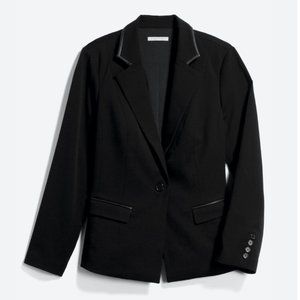 Tristan Faux Leather Trim Blazer